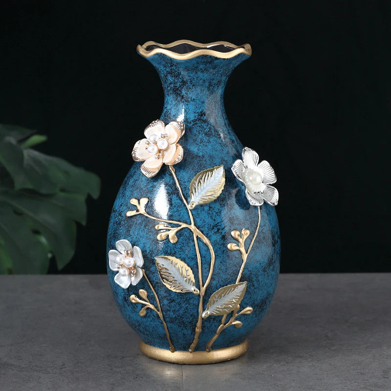 3D Ceramic Decorative Flower Vase Ornament