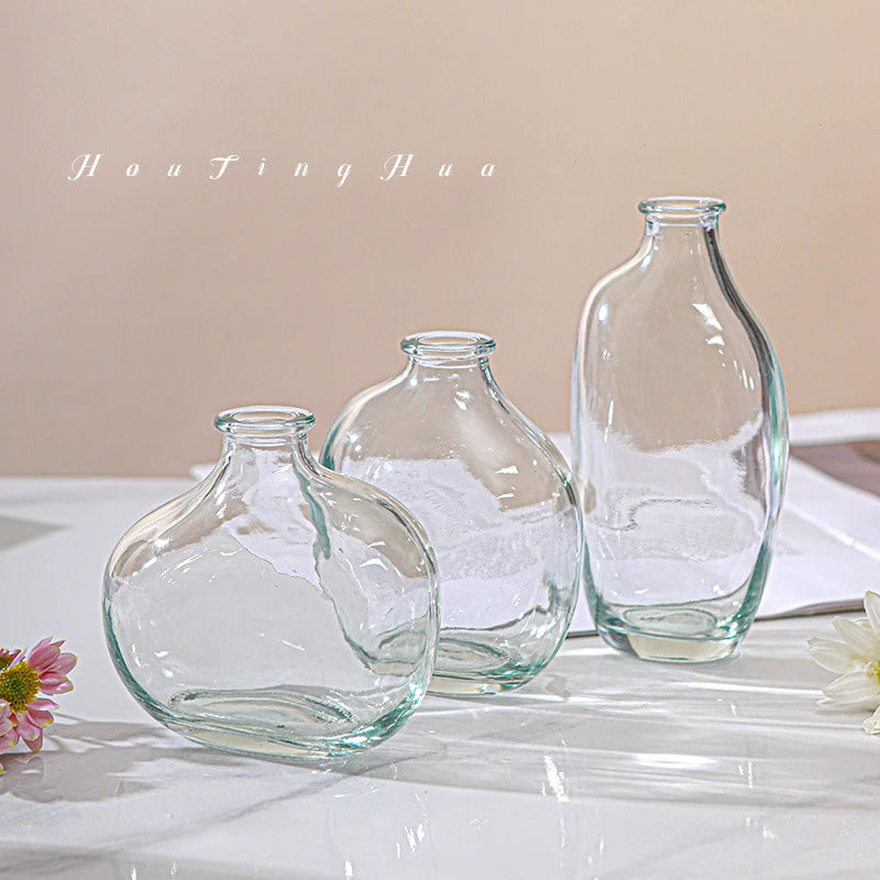 Retro Brown Glass Hydroponic Flower Vase